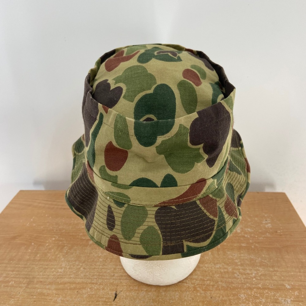Vintage Kmart Duck Hunter Camo Bucket Hat Mens Large Green Brown Hunting Fishing